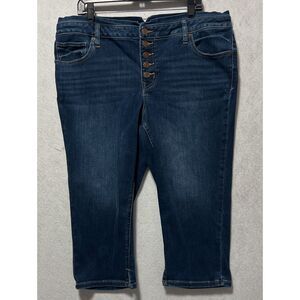 M Jeans By Maurices Women's Stretch High Rise Button Fly Capri Size 18W
